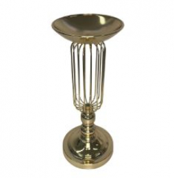 120816 - VASO DOURADO VAZADO P 39X15CM