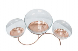 260719 - SUPORTE ROSE BOWLS (1PÇ+3 VIDROS) 42X29X28CM