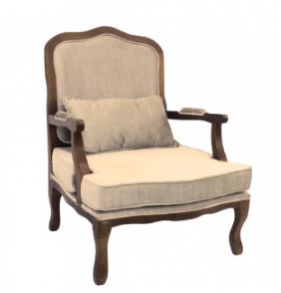 310405 - POLTRONA VENEZA MARROM/BEGE C/ ALMOFADA 62X75X95CM