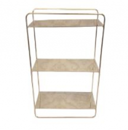 260740 - SUPORTE DOURADO PRATELEIRA RETANGULAR 30X14X50CM