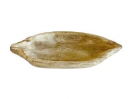 130618 - SUPORTE DE DOCES MADEIRA RUSTICA FOLHA 35X19X06CM