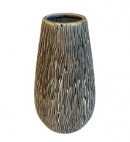 120607 - VASO PORCELANA CINZA/PRETO 08X31CM 