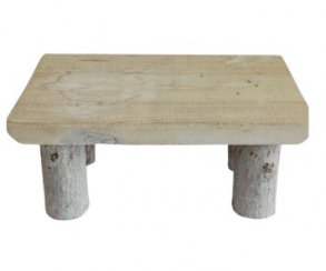 260727 - SUPORTE MADEIRA RETANGULAR BANQUETA 30X21X13CM