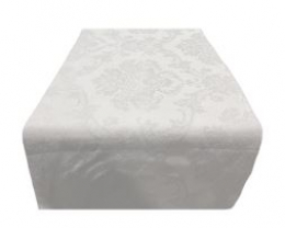 040101 - CAMINHO DE MESA BRANCO JACQUARD ADAMASCADO 2,00X0,50MTS